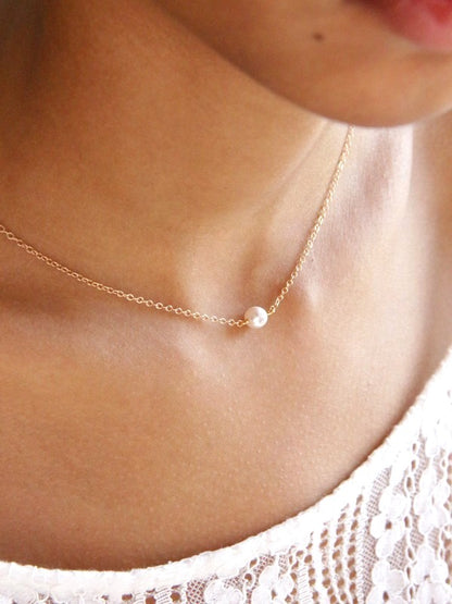 Collier de mariage perle minimaliste