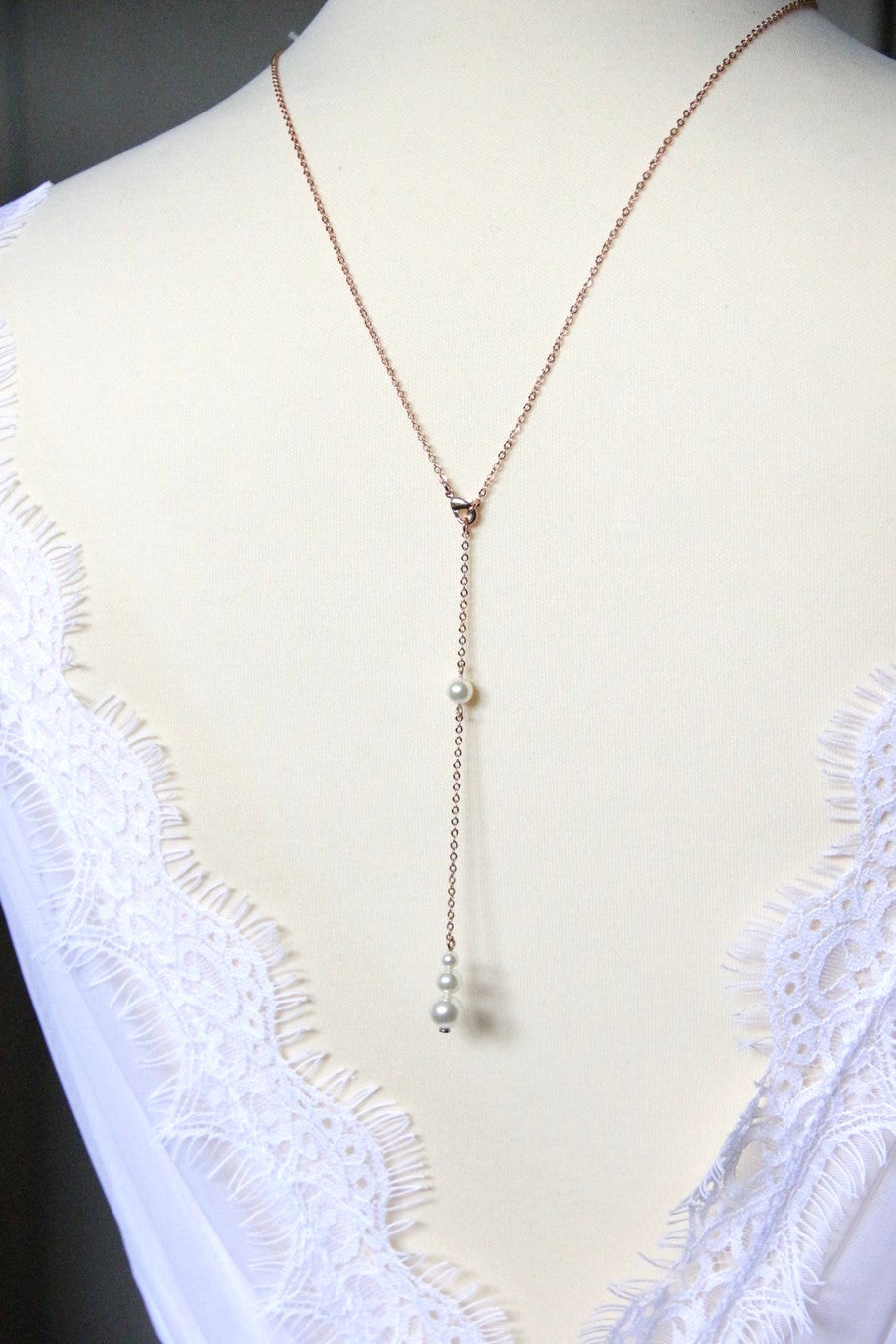 Bijou mariage de dos amovible et collier de mariée rose gold filled