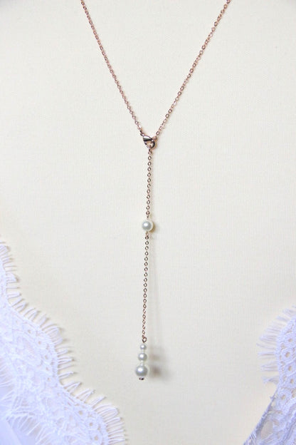 Bijou mariage de dos amovible et collier de mariée rose gold filled