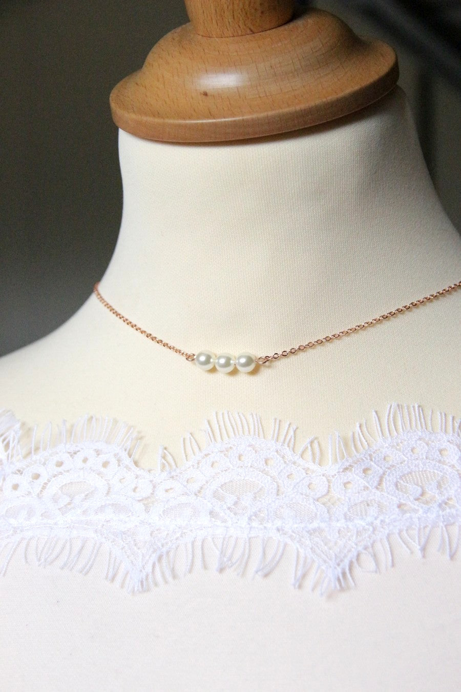 Bijou mariage de dos amovible et collier de mariée rose gold filled