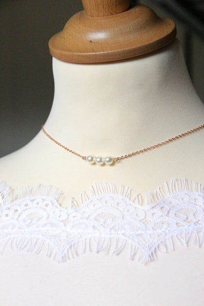 Bijou mariage de dos amovible et collier de mariée rose gold filled