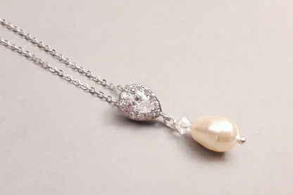 Enata collier de mariage perles et strass style rétro vintage
