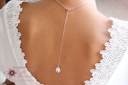Pendentif de dos goutte baroque dorée Belinda