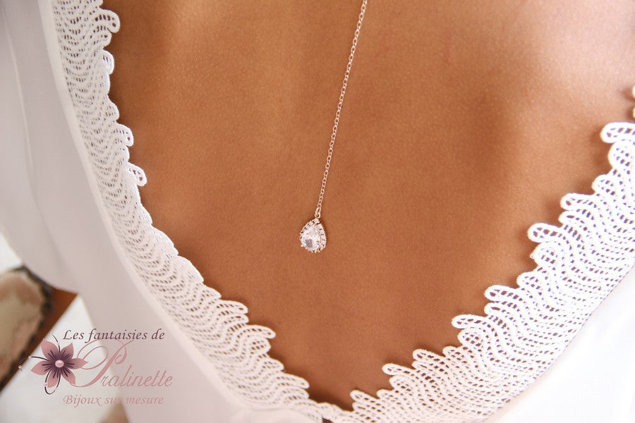 Pendentif de dos goutte baroque dorée Belinda