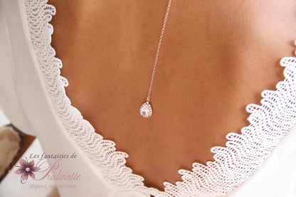 Pendentif de dos goutte baroque dorée Belinda