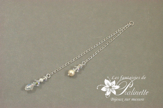 Bijoux de dos mariage Oreste chaine et cristal