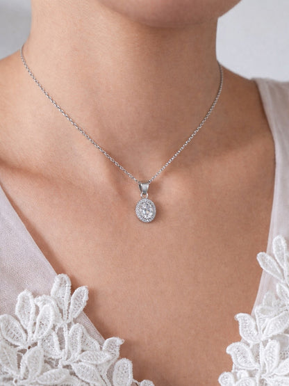 Collier de dos mariage pendentifs ovales - Bijoux mariage - Prêt à porter