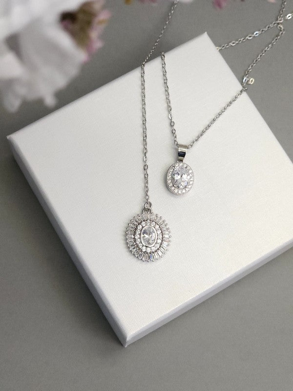Collier de dos mariage pendentifs ovales - Bijoux mariage - Prêt à porter