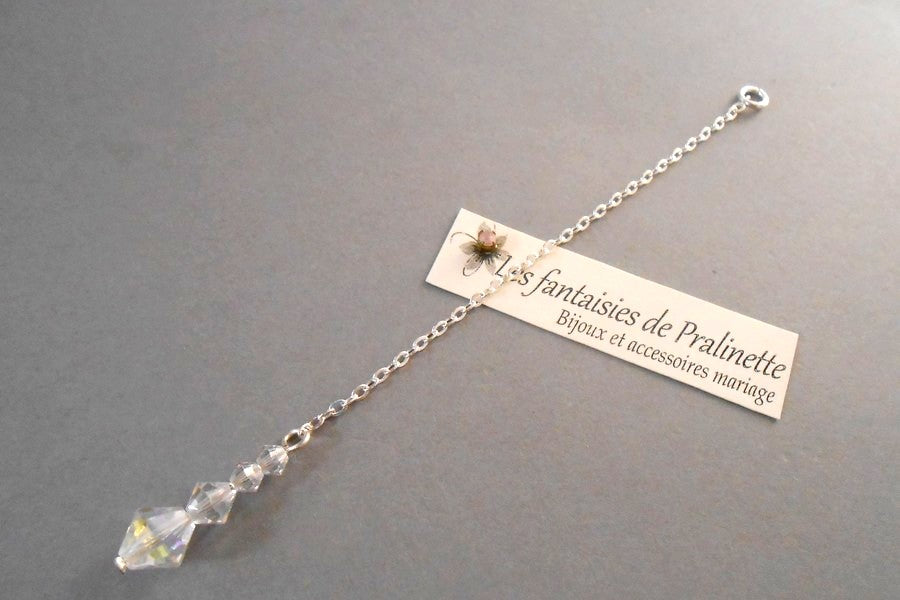Bijoux de dos mariage Thémis pendentif perles en cristal