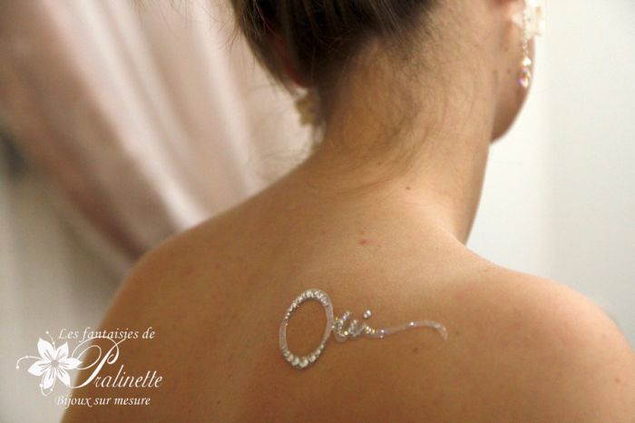 Bijou de peau mariage Oui strass et paillettes