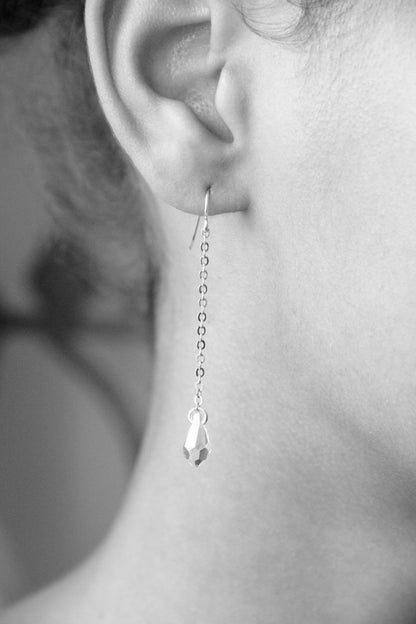 Boucles d'oreilles mariées gouttes en cristal