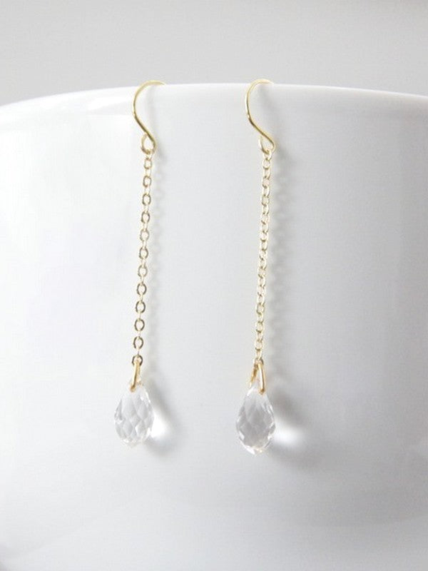 Boucles d'oreilles mariées gouttes en cristal