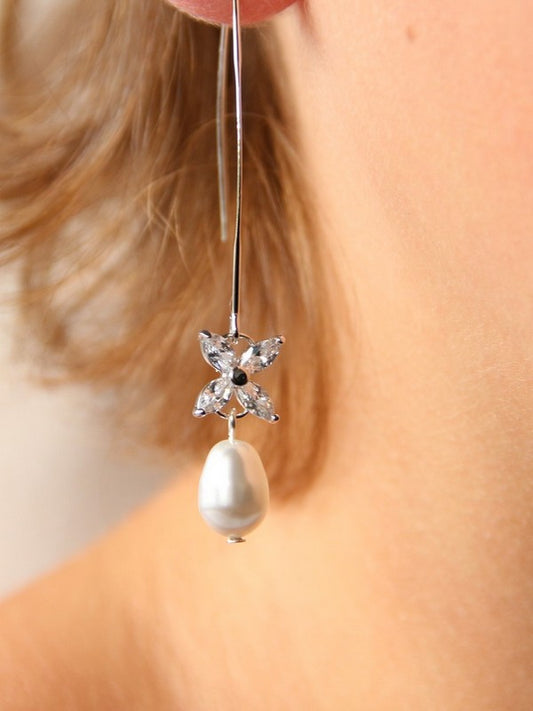 Icône longues boucles d'oreilles de mariage traversantes