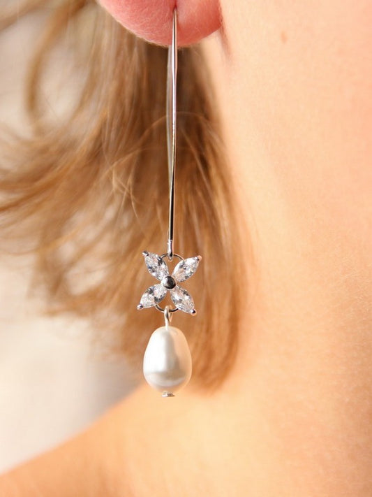 Icône longues boucles d'oreilles de mariage traversantes
