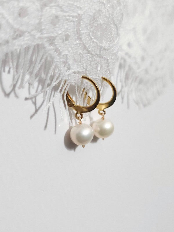 Parure bijoux mariage boucles d'oreilles et bracelet perles de culture