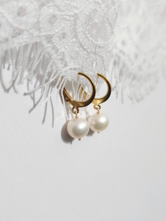 Parure bijoux mariage boucles d'oreilles et bracelet perles de culture