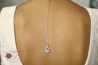 Bijou de dos mariage amovible goutte ajourée