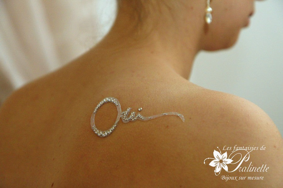Bijou de peau mariage Oui strass et paillettes