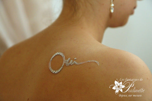 Bijou de peau mariage Oui strass et paillettes
