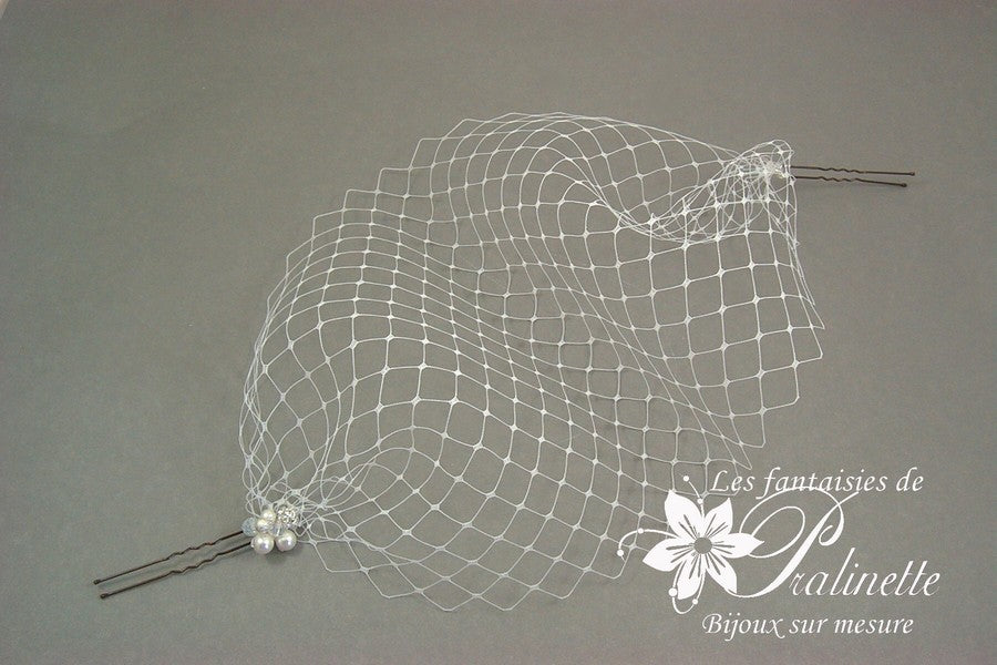 Accessoire voilette mariage - voilette amovible pour un effet style rétro