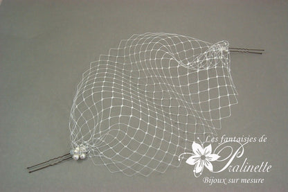 Accessoire voilette mariage - voilette amovible pour un effet style rétro