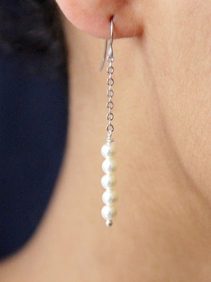 Boucles d'oreilles mariage cascade de perles Madiana