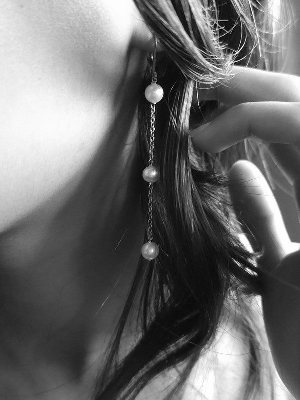 Boucles d'oreilles Hania, boucles d'oreilles mariage pendantes et perles