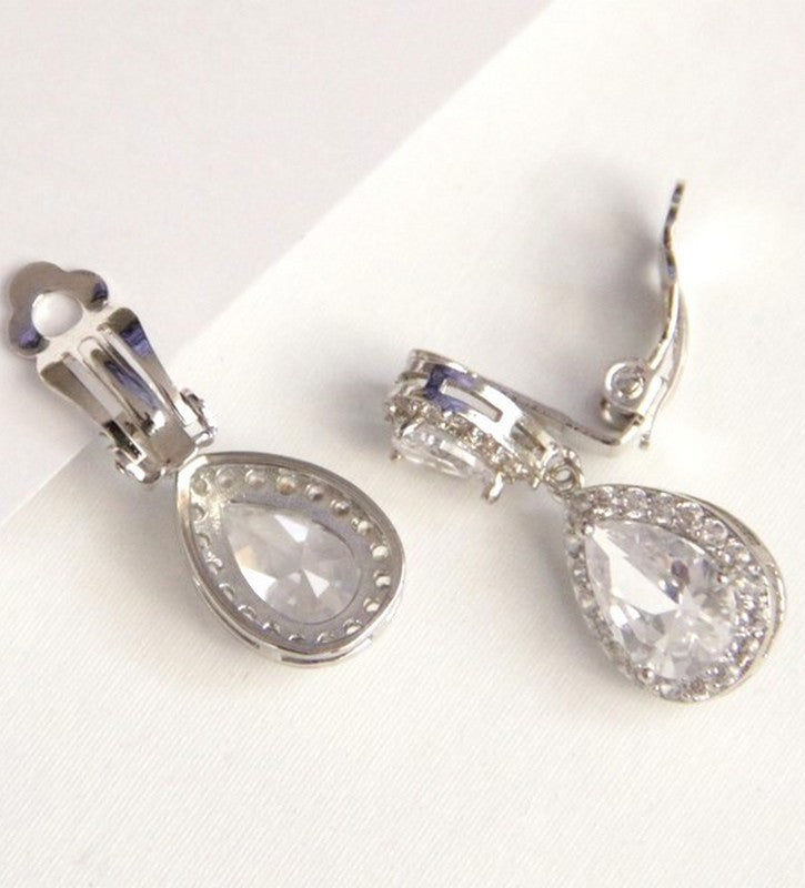 Clips d'oreilles strass mariage - Prêt à porter
