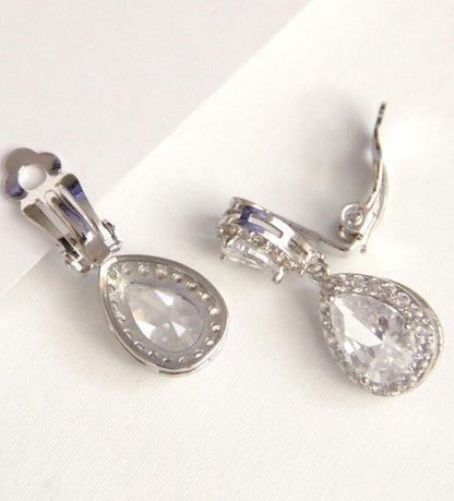 Clips d'oreilles strass mariage - Prêt à porter
