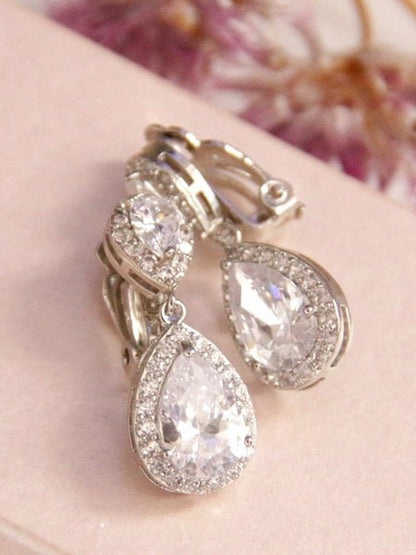 Clips d'oreilles strass mariage - Prêt à porter