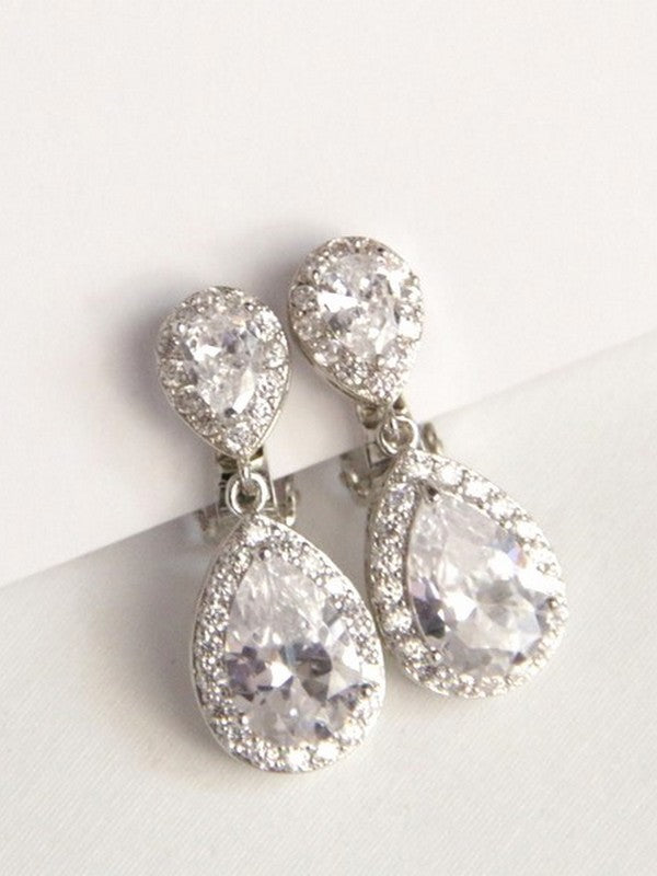 Clips d'oreilles strass mariage - Prêt à porter