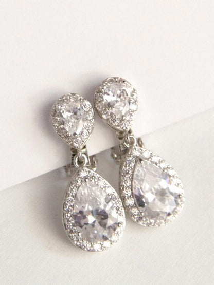 Clips d'oreilles strass mariage - Prêt à porter