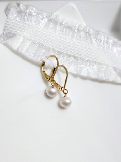 Ensemble bijoux mariage bracelet une perle + boucles d'oreilles dormeuses perles Eden