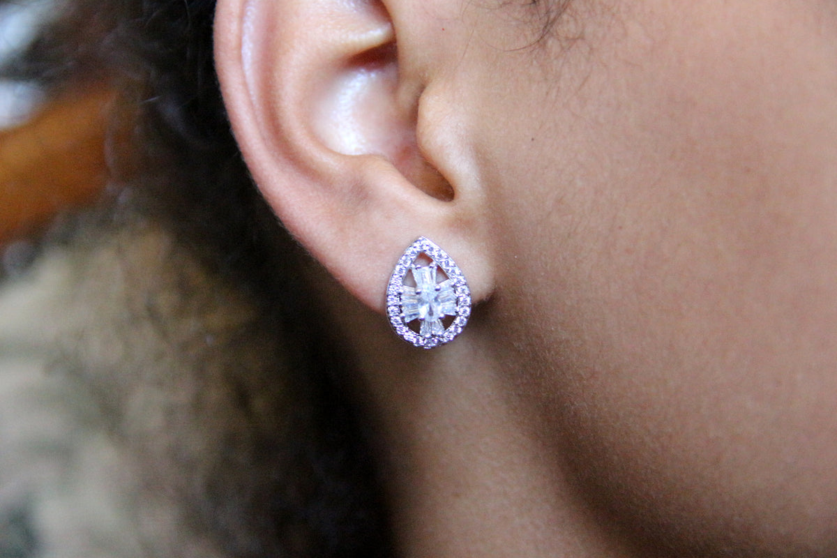 Clous boucles d'oreilles mariage gouttes art déco