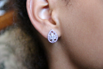 Clous boucles d'oreilles mariage gouttes art déco