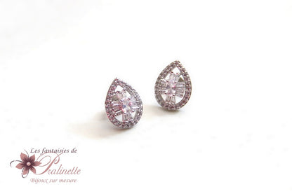 Clous boucles d'oreilles mariage gouttes art déco