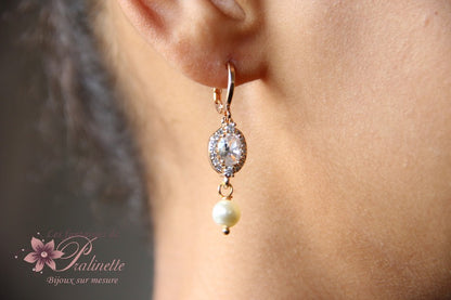 Boucles d'oreilles mariage Piotr ovales dorées