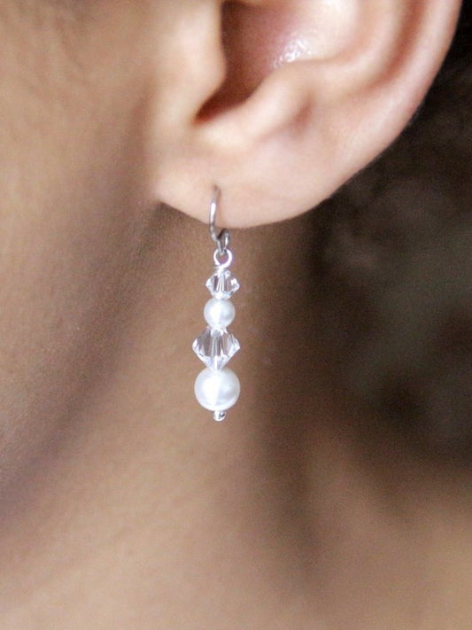 Bohème boucles d'oreilles mariage en perles de cristal