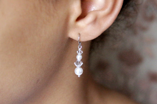 Bohème boucles d'oreilles mariage en perles de cristal