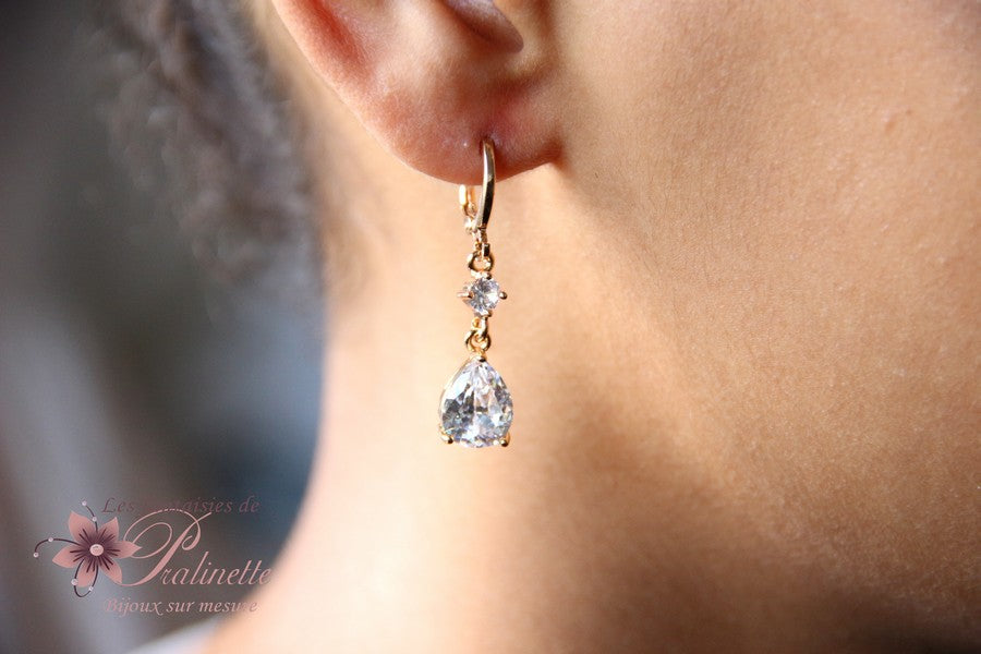 Eliasz boucles d'oreilles mariage gouttes en zirconium - PAP