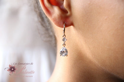 Eliasz boucles d'oreilles mariage gouttes en zirconium - PAP