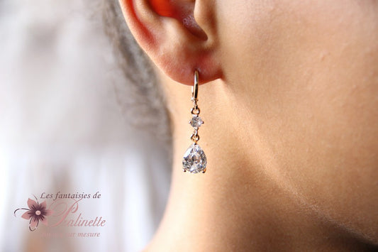 Eliasz boucles d'oreilles mariage gouttes en zirconium - PAP