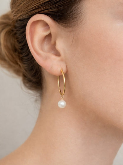 Créoles Lounis boucles d'oreilles bijou mariage perles - Bijoux mariage prêts à porter