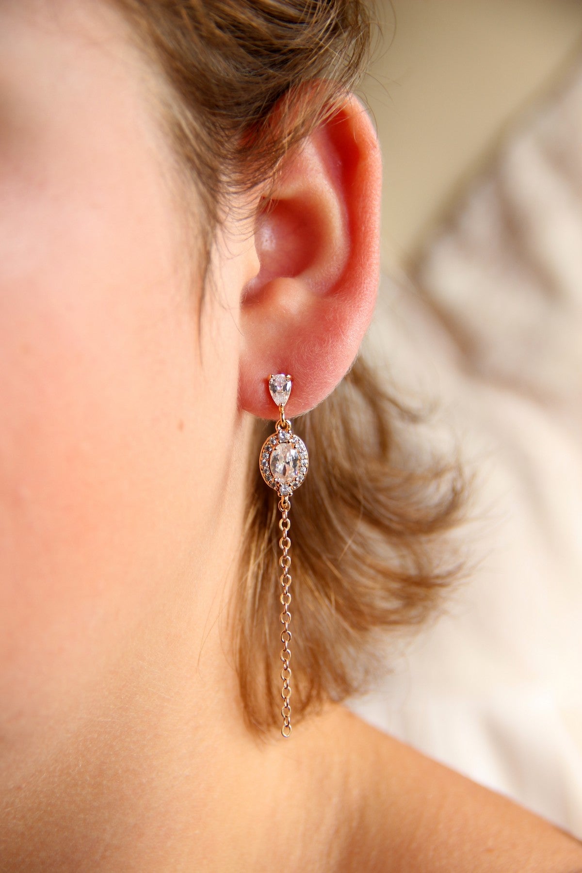 Janaïs Bijoux de mariées boucles d'oreilles oxydes de zirconium