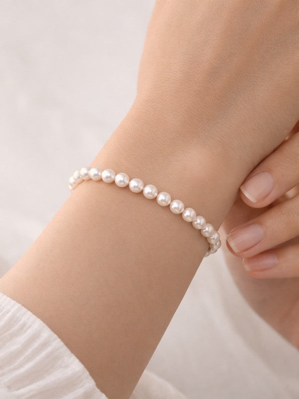 Bracelet de mariage Lilly, une rangée de perles