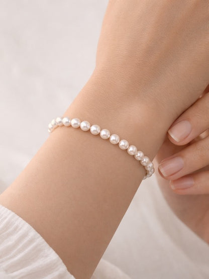 Bracelet de mariage Lilly, une rangée de perles