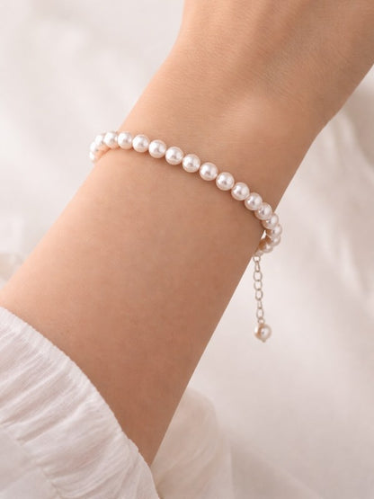 Bracelet de mariage Lilly, une rangée de perles