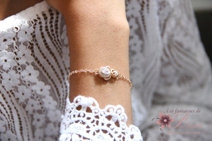 Bracelet Sindra doré champagne en oxydes de zirconium
