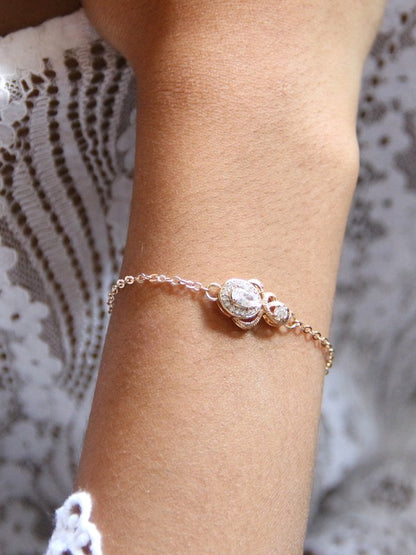 Bracelet Sindra doré champagne en oxydes de zirconium