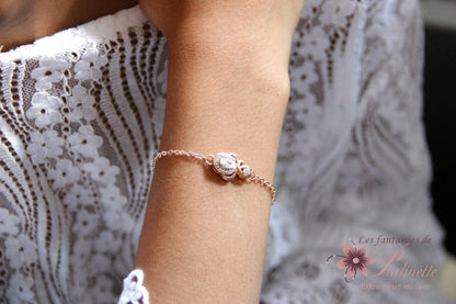Bracelet Sindra doré champagne en oxydes de zirconium